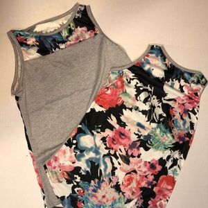Gray tank top with floral back